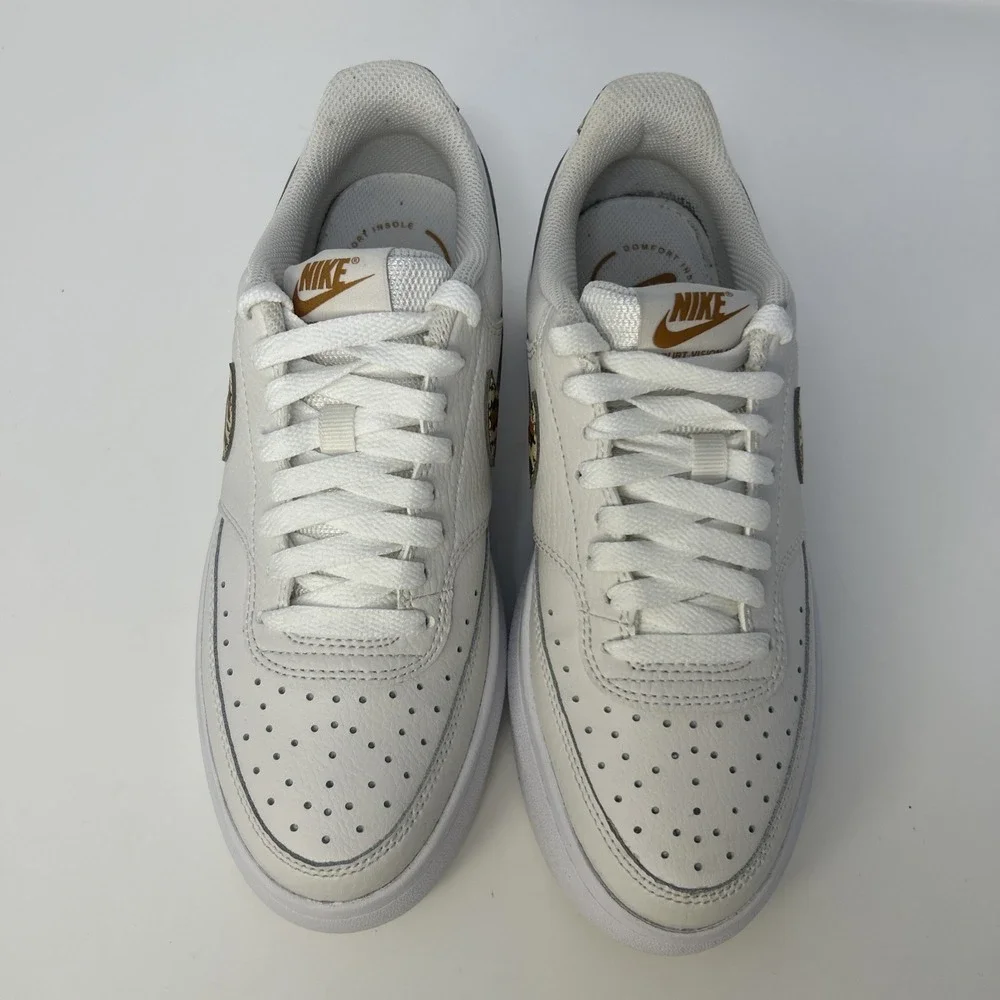 Nike Court Vision Alta LTR Women's Size‎ 8 White Leopard Camo Swoosh DM0113-004